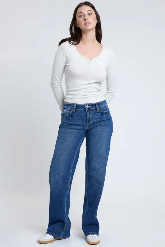 Women's Britney Wide Leg Jeans sold by YMI