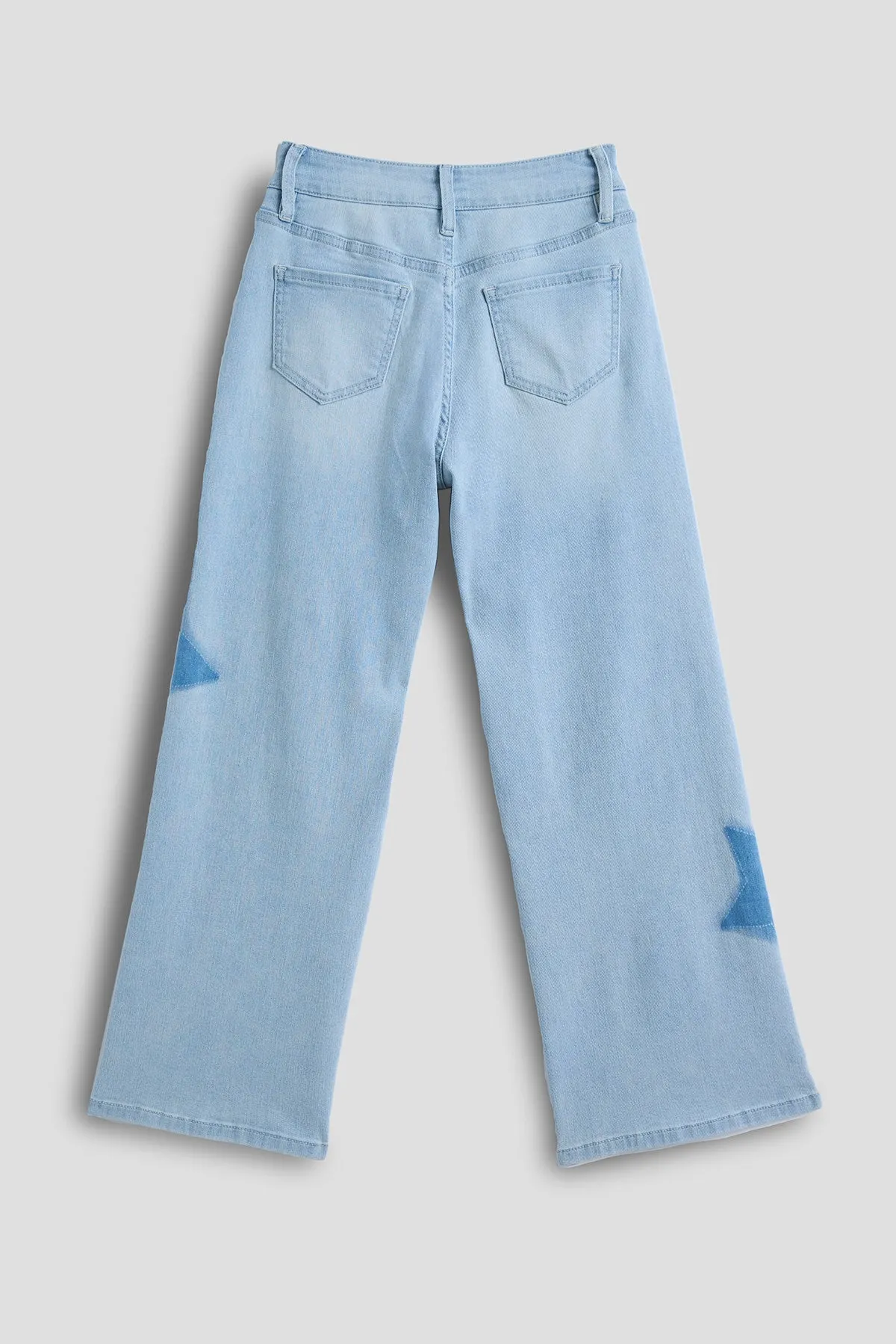 Girls Star Patchwork Wide Leg Jeans sold by YMI product image thumbnail 3