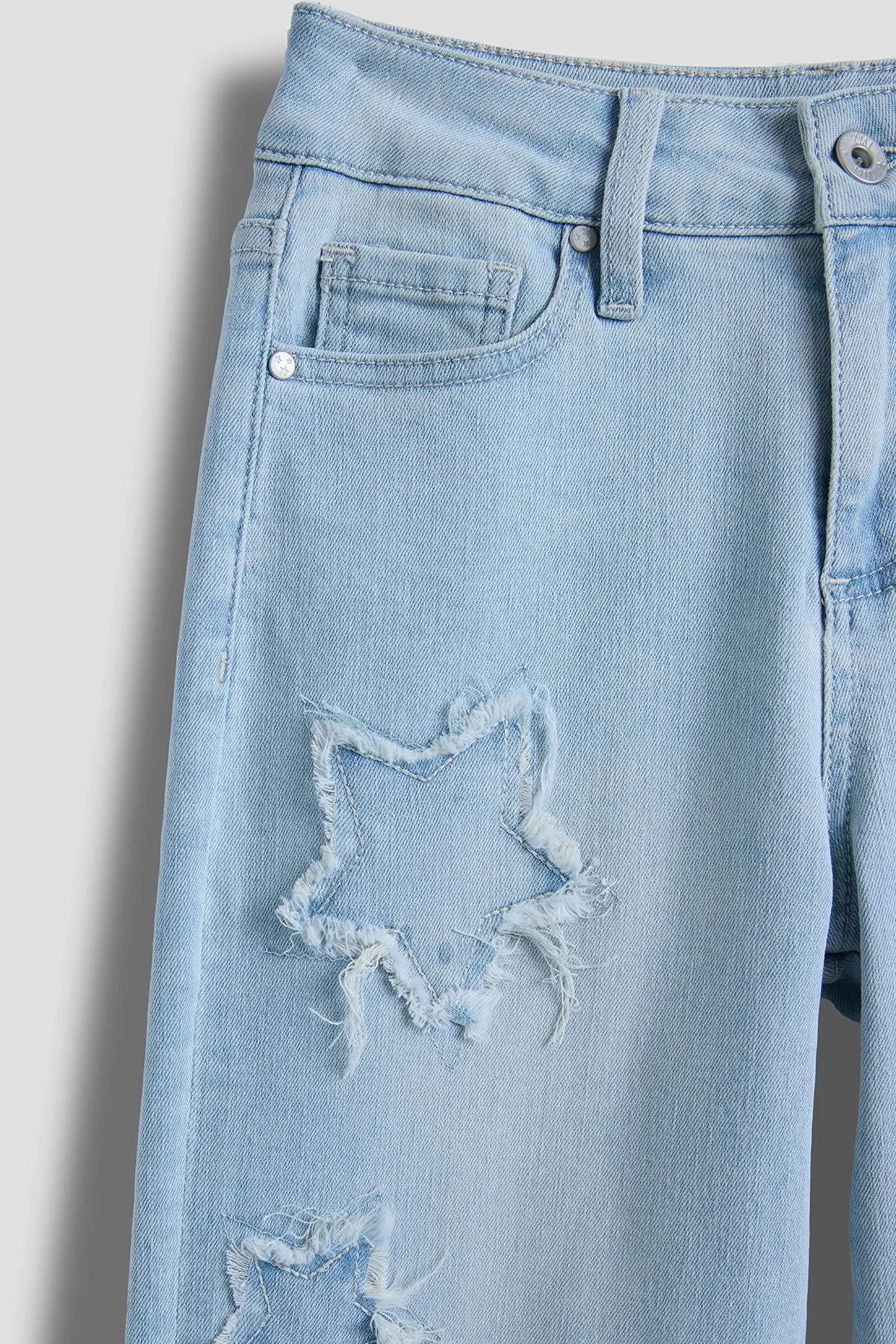 Girls Star Patchwork Wide Leg Jeans sold by YMI product image thumbnail 2