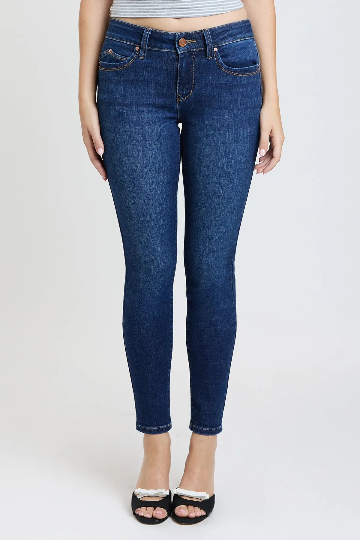 Women's Luxe Mid Rise WannaBettaButt Skinny Jeans sold by YMI product image thumbnail 3