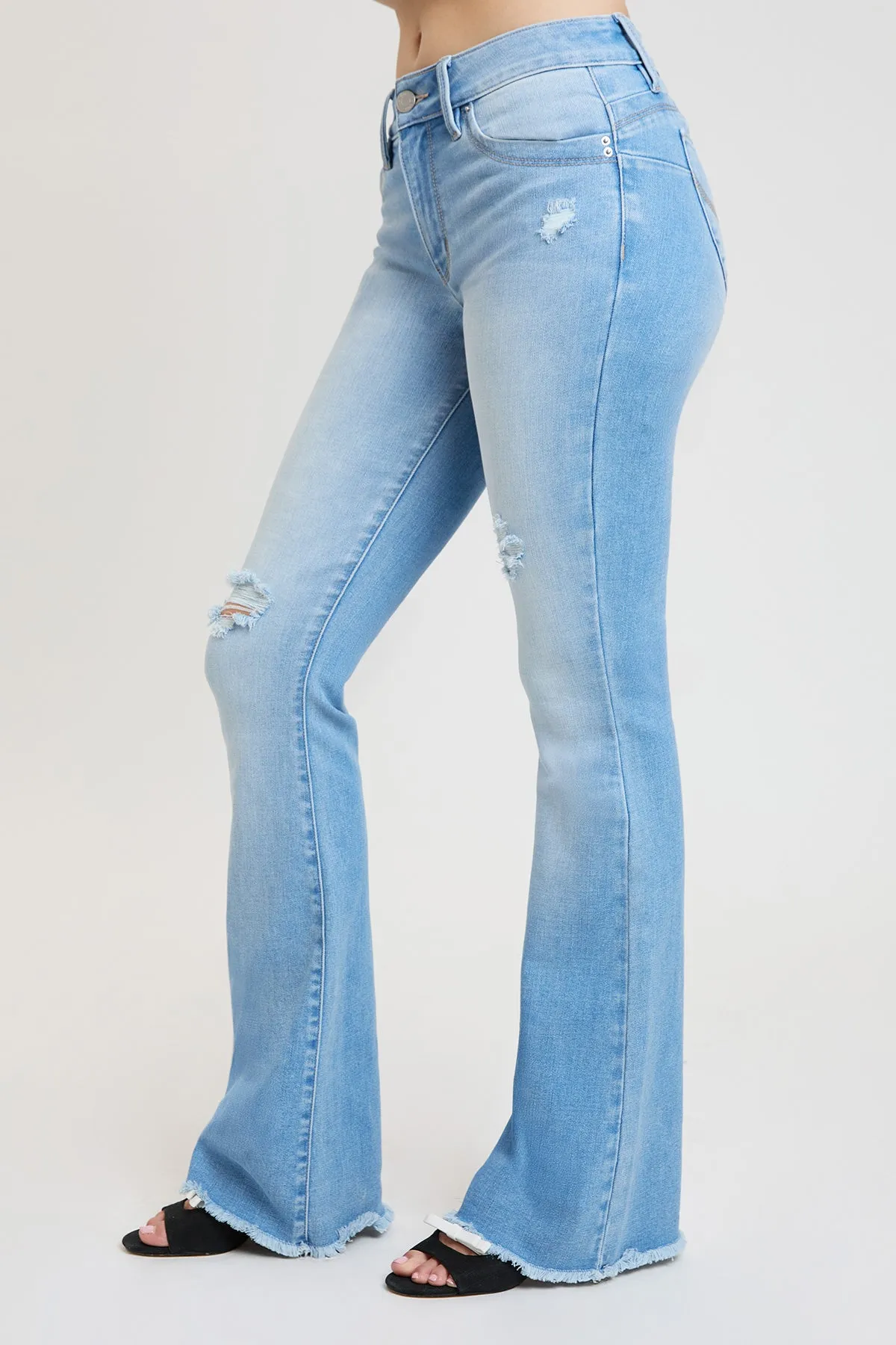 Women's Luxe High Rise WannaBettaButt Flare Jeans sold by YMI product image thumbnail 3