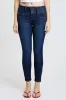 Women's Luxe Mid Rise 3-Button WannaBettaButt Skinny Jeans sold by YMI