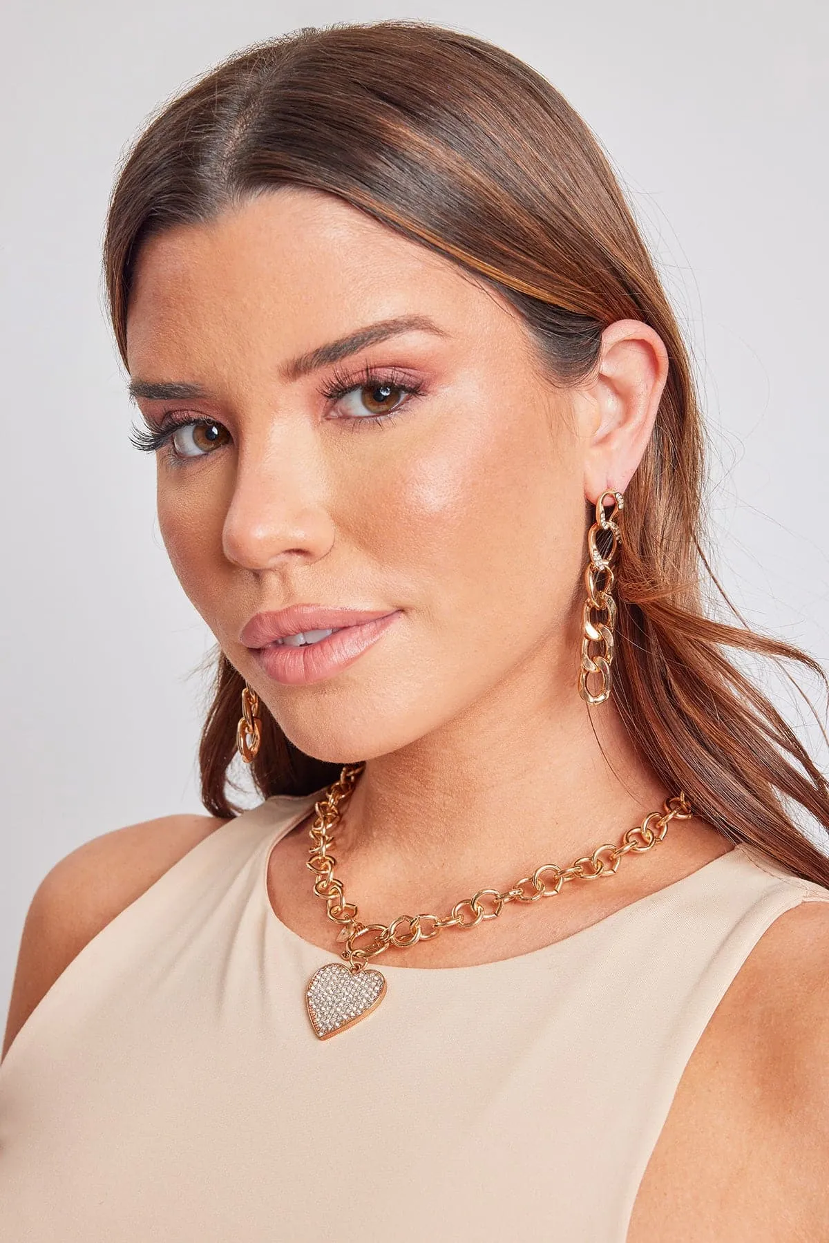 Rhinestone Chain Drop Earrings sold by YMI