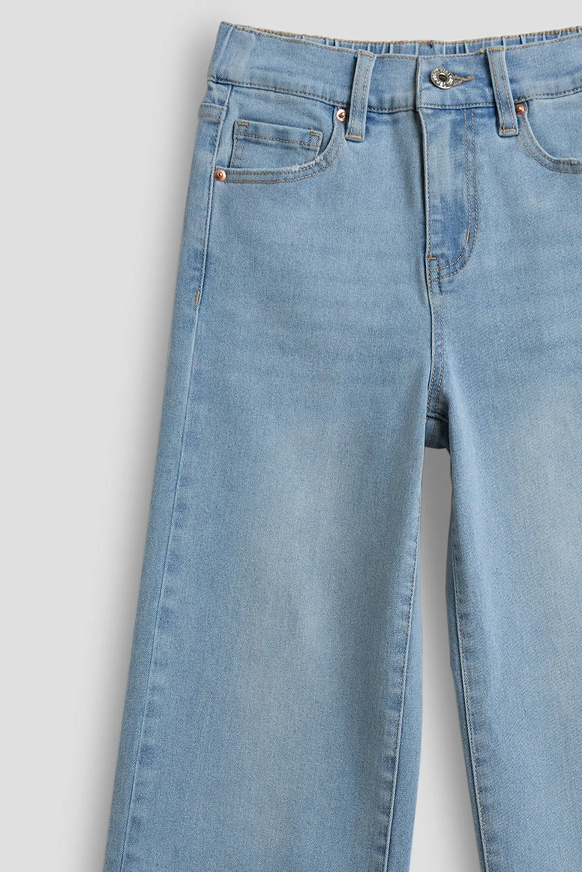 Girls Wide Leg Elastic Waist Jeans sold by YMI product image thumbnail 3