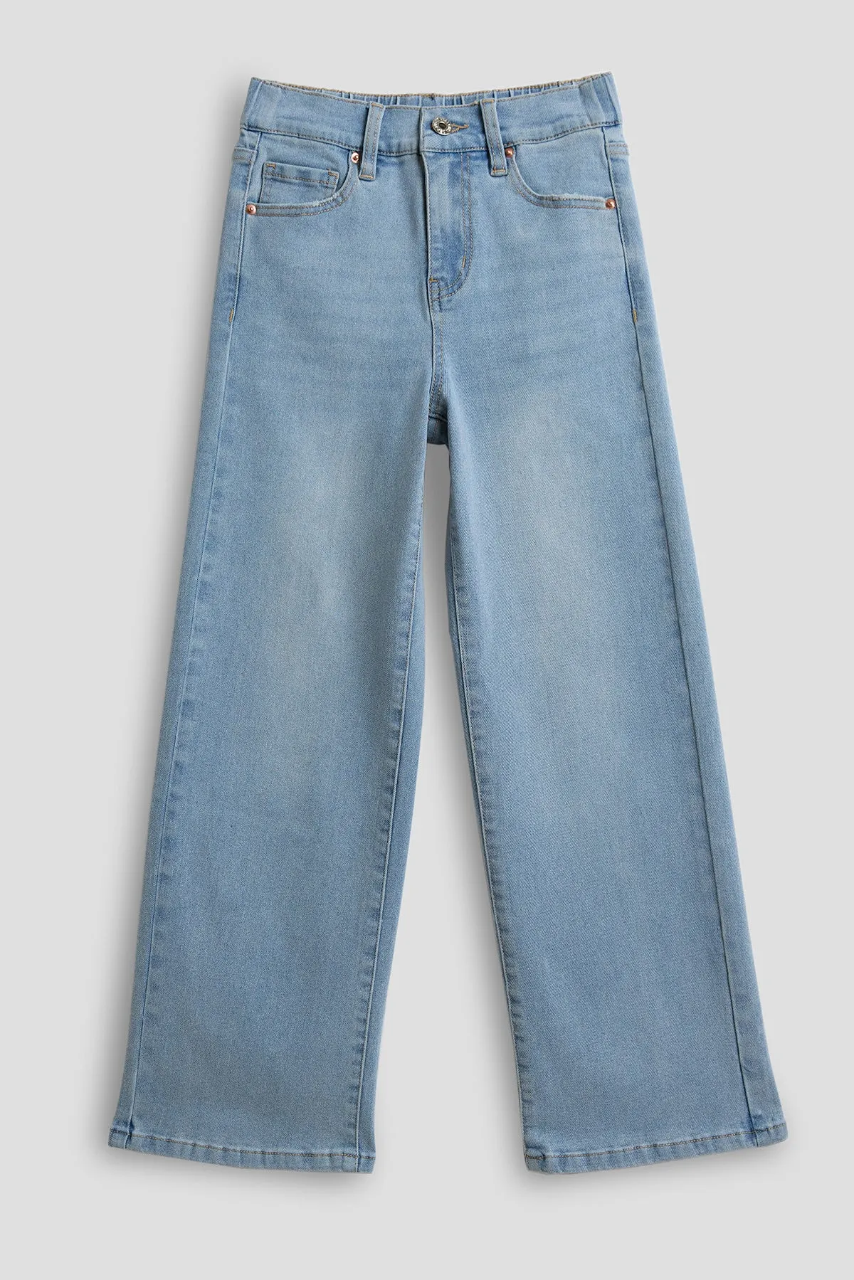 Girls Wide Leg Elastic Waist Jeans sold by YMI