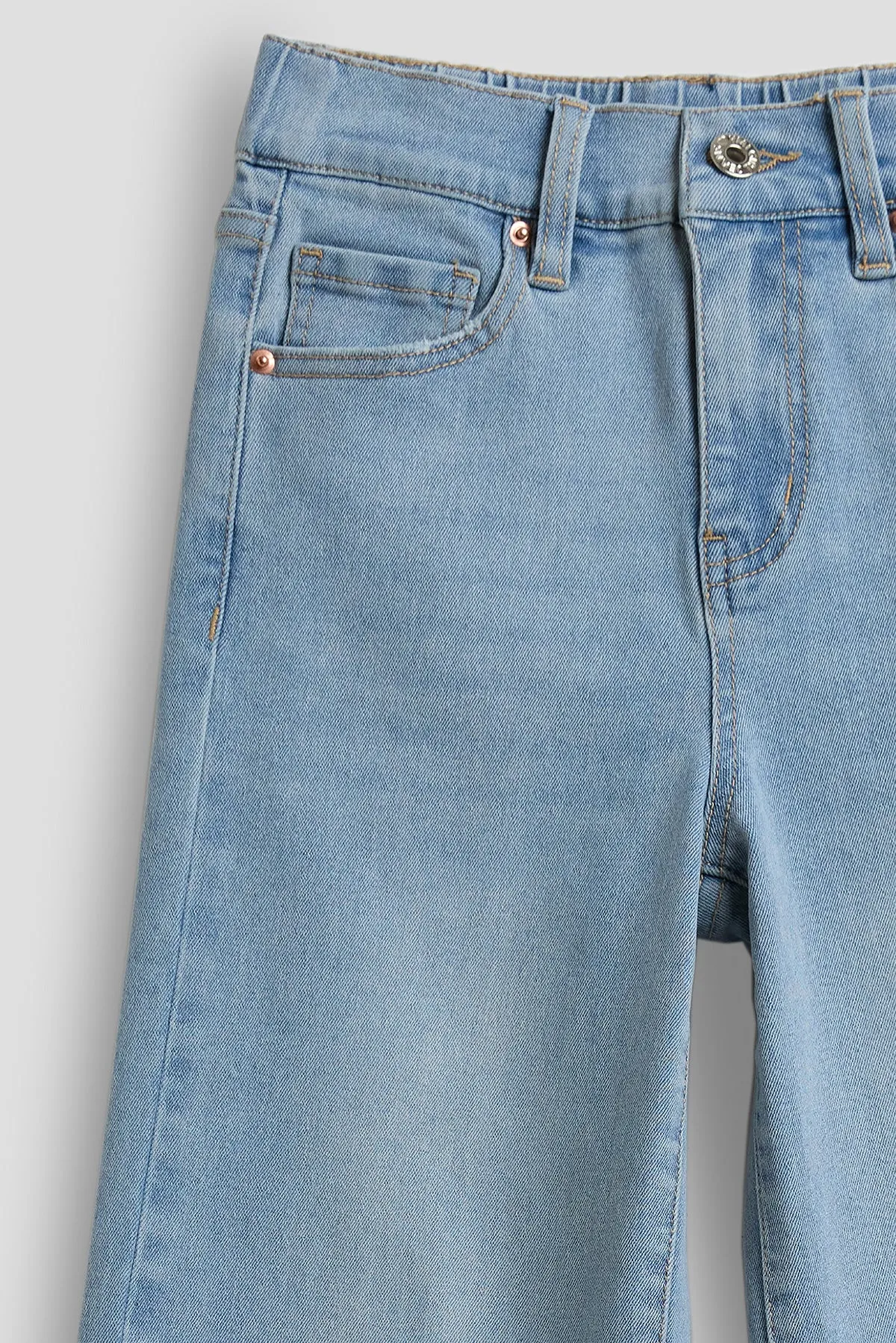 Girls Wide Leg Elastic Waist Jeans sold by YMI product image thumbnail 4