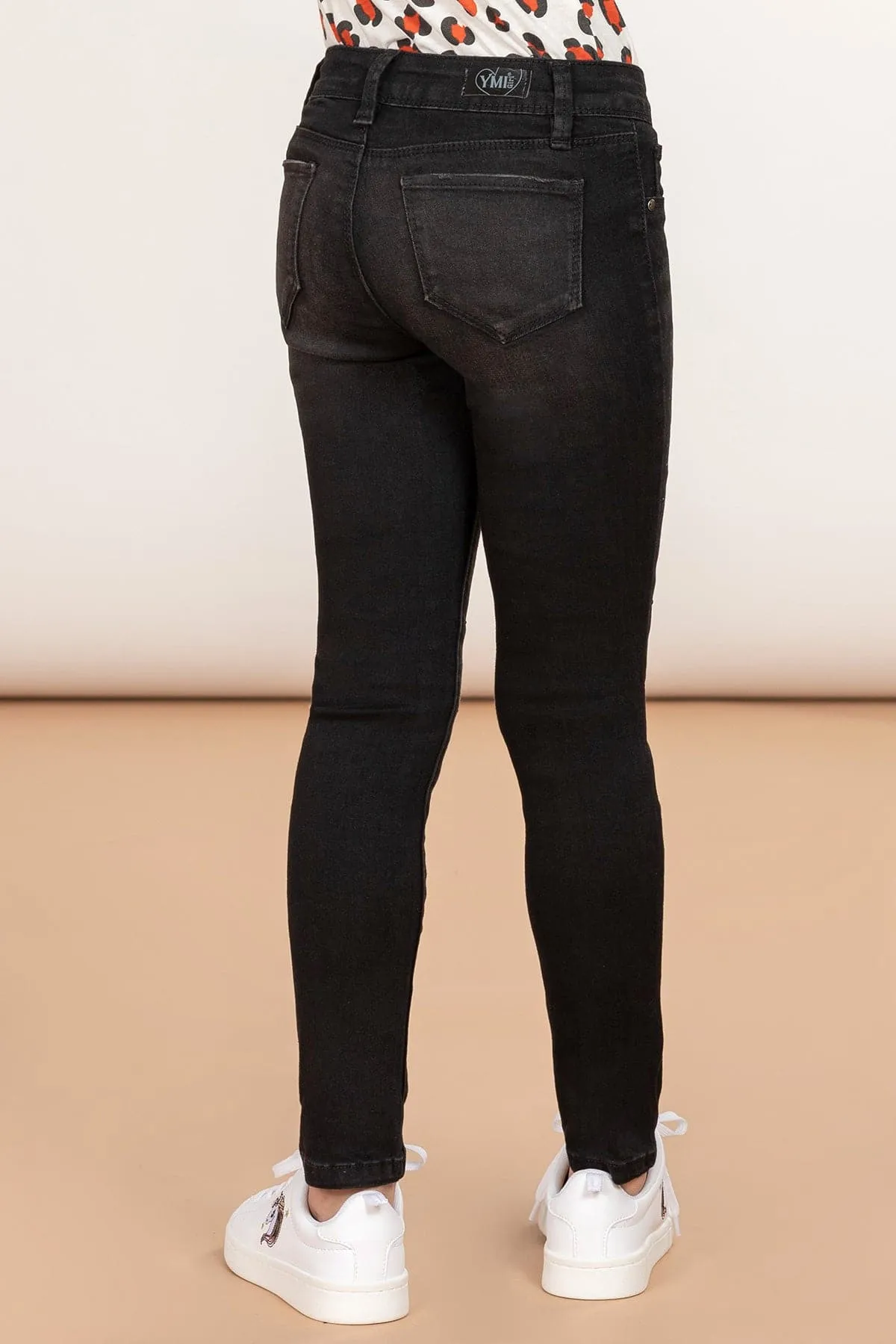 Girls Denim Skinny Jeans With Studs sold by YMI product image thumbnail 4