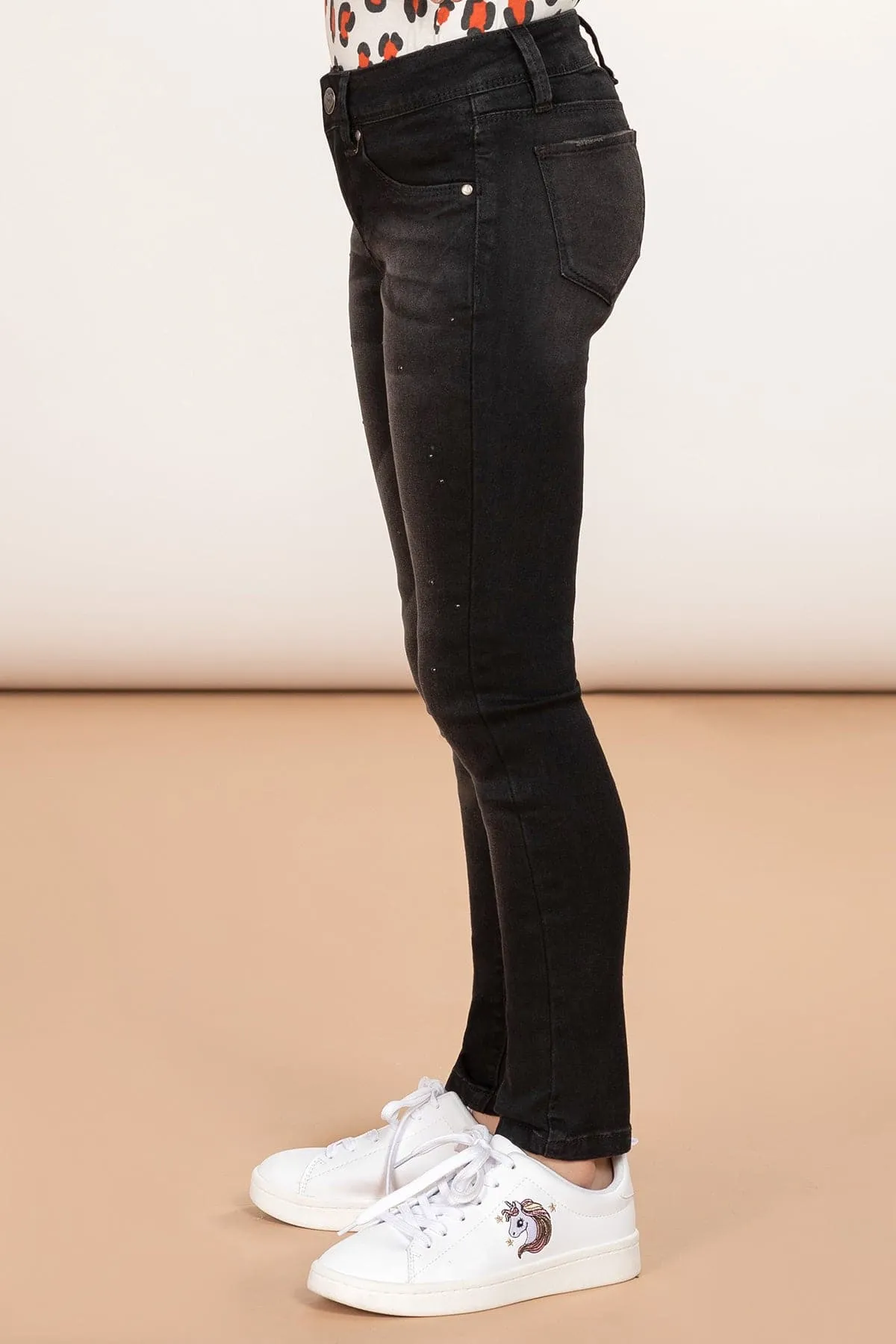 Girls Denim Skinny Jeans With Studs sold by YMI product image thumbnail 3