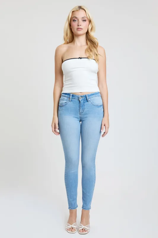 Women's Super Soft Mid Rise Skinny Jeans sold by YMI