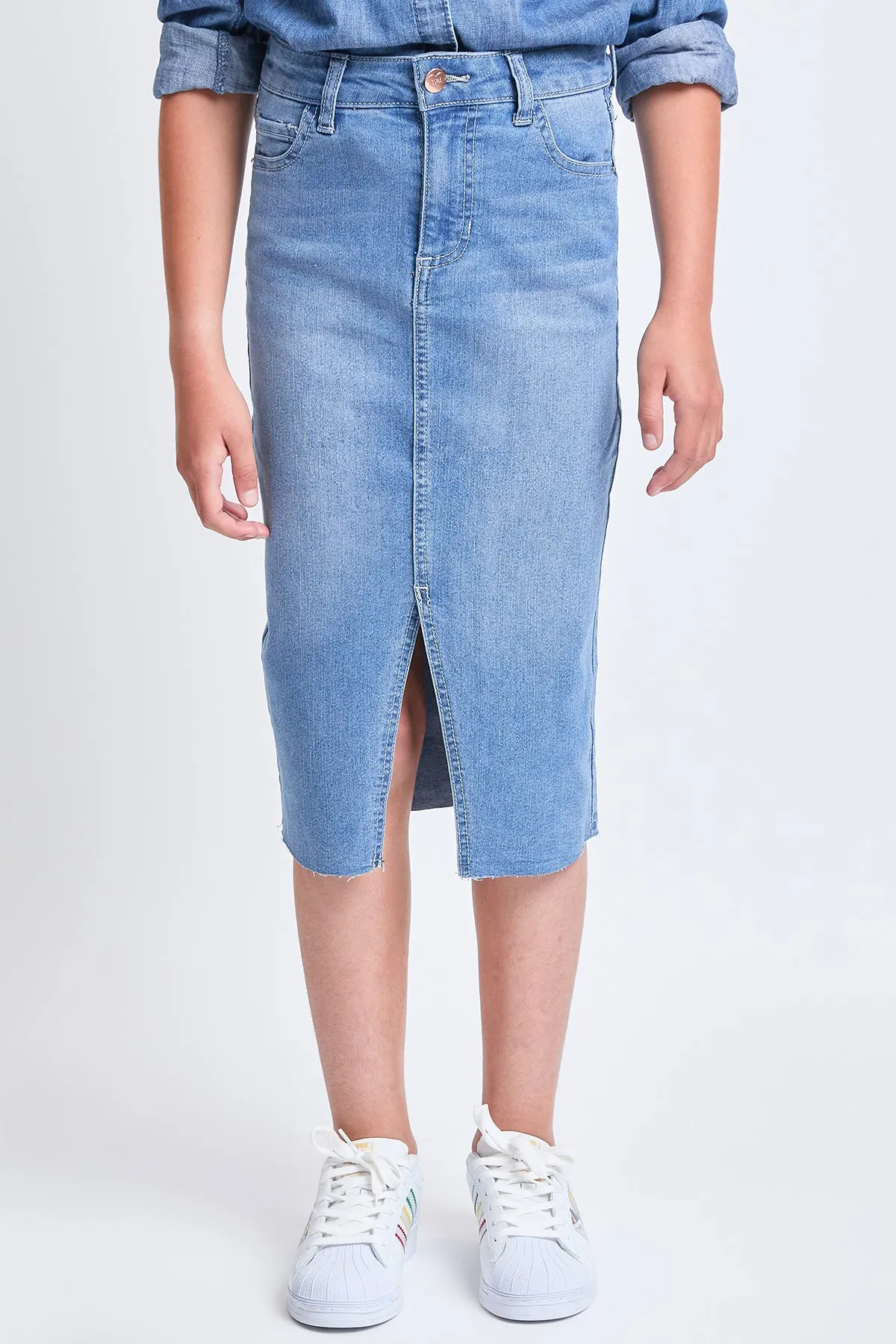 Girls Midi Denim Skirt sold by YMI product image thumbnail 3