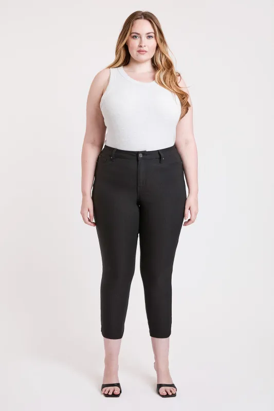 Women's Plus High Rise Hyperstretch Cropped Straight Pants sold by YMI
