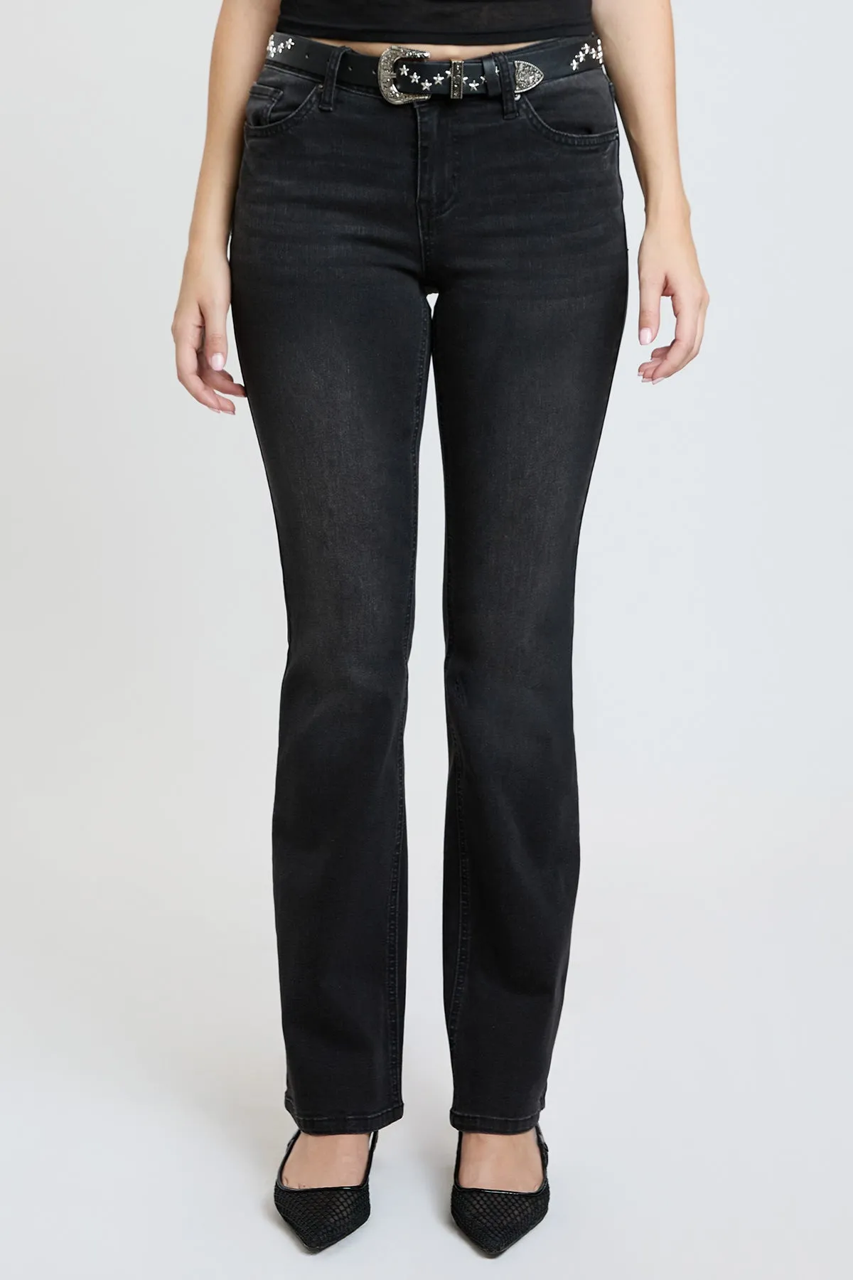 Women's Mid Rise Belted Bootcut Jeans sold by YMI product image thumbnail 2