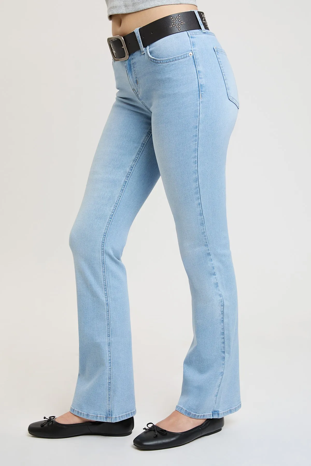 Women's Mid Rise Belted Bootcut Jeans sold by YMI product image thumbnail 3
