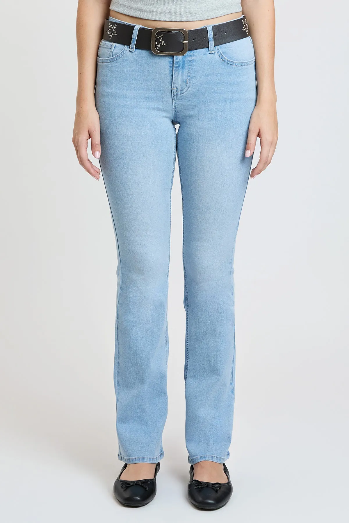 Women's Mid Rise Belted Bootcut Jeans sold by YMI product image thumbnail 2