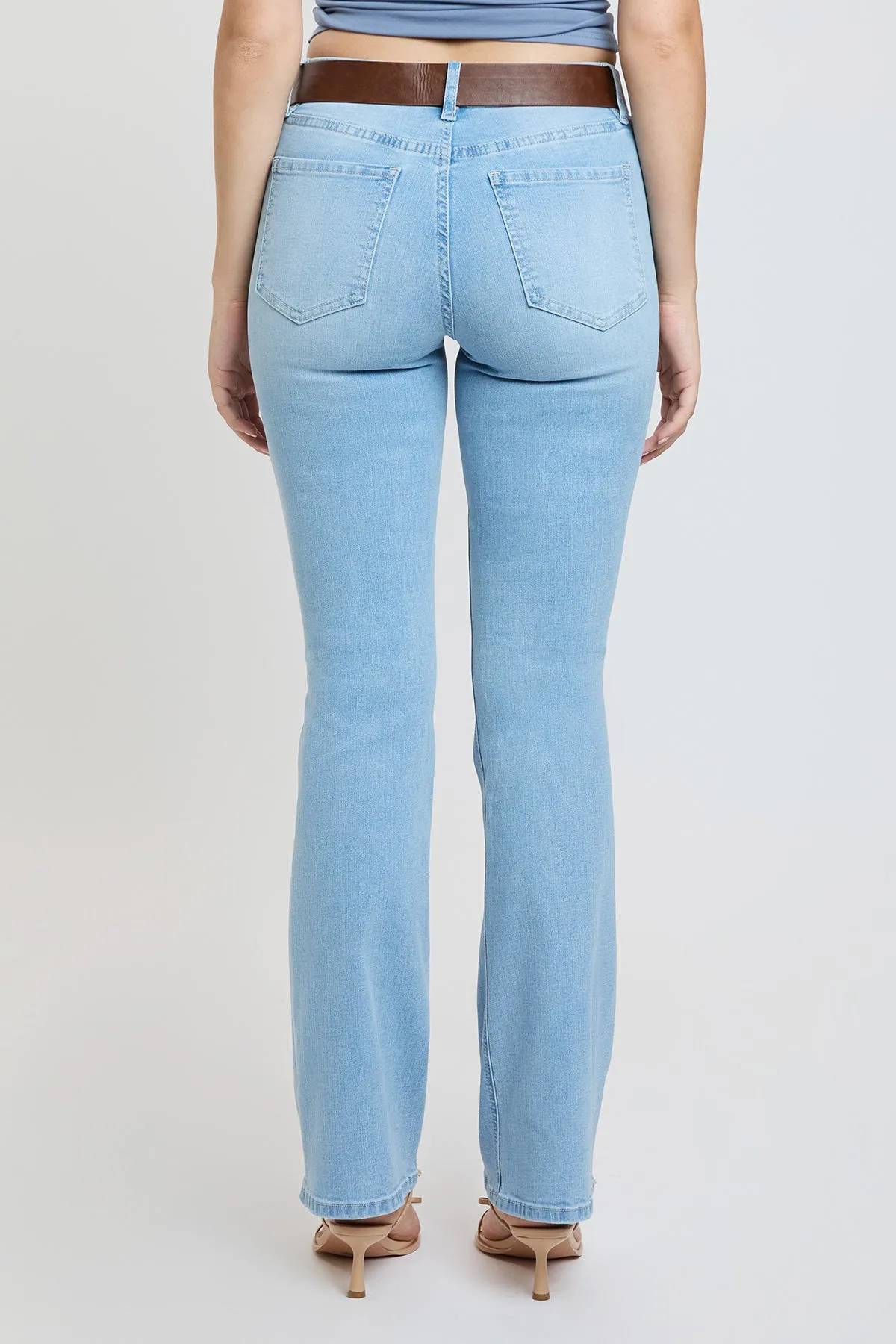 Women's Mid Rise Belted Bootcut Jeans sold by YMI product image thumbnail 4