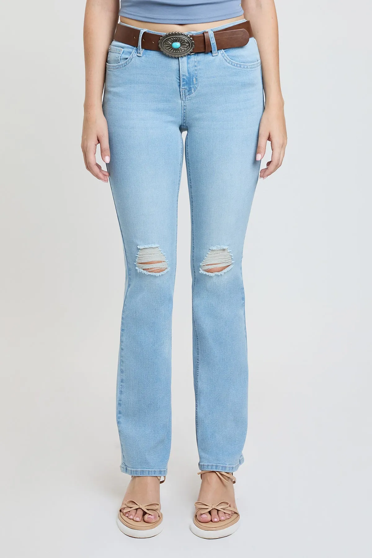 Women's Mid Rise Belted Bootcut Jeans sold by YMI product image thumbnail 2