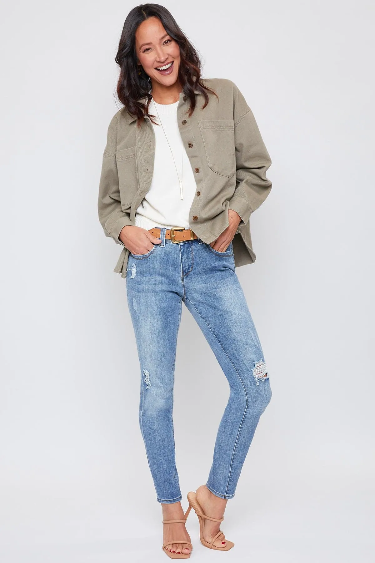 Women's Sustainable WannaBettaButt Skinny Jeans sold by YMI product image thumbnail 5