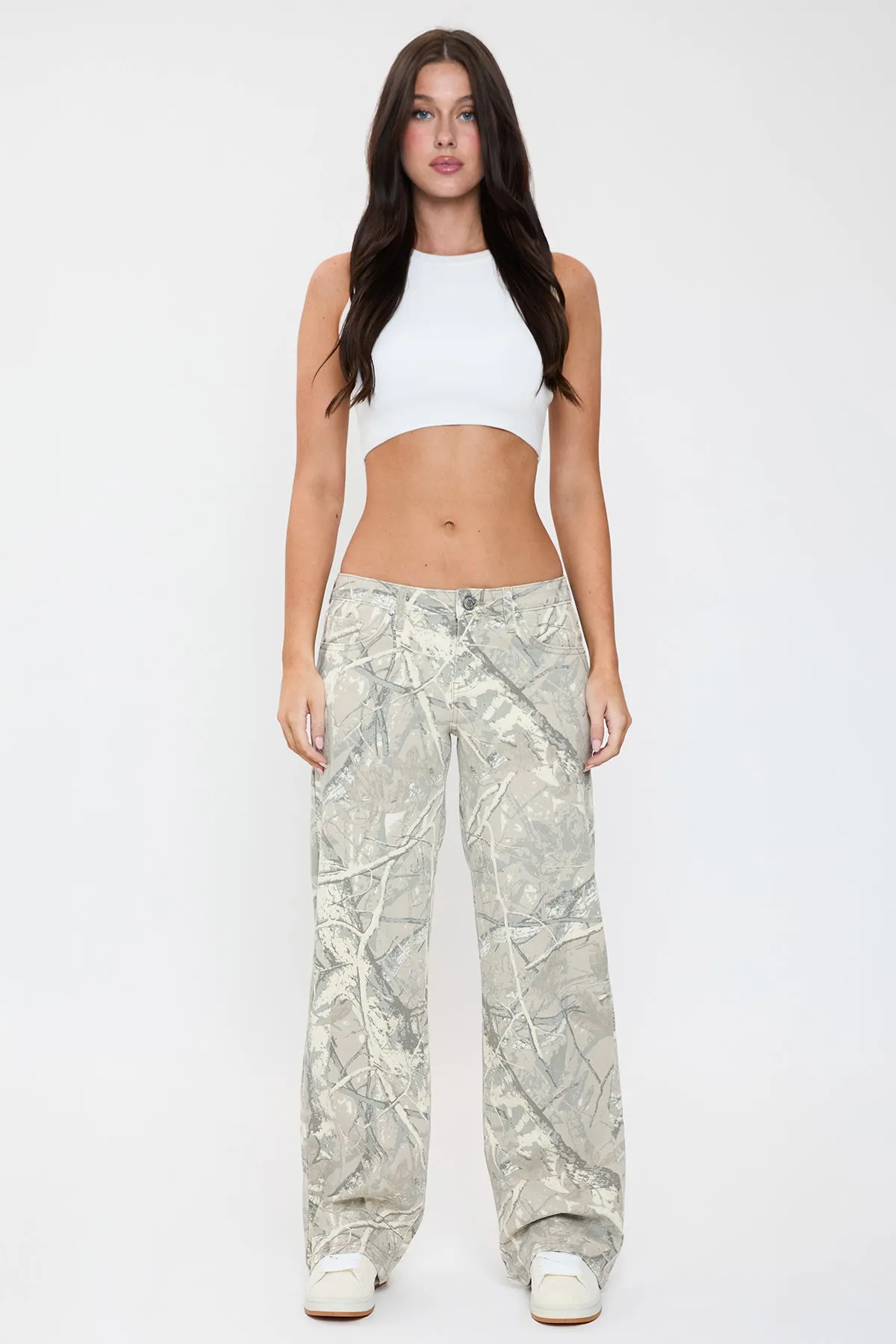 Women's Britney Printed Low Rise Wide Leg Jeans sold by YMI product image thumbnail 3