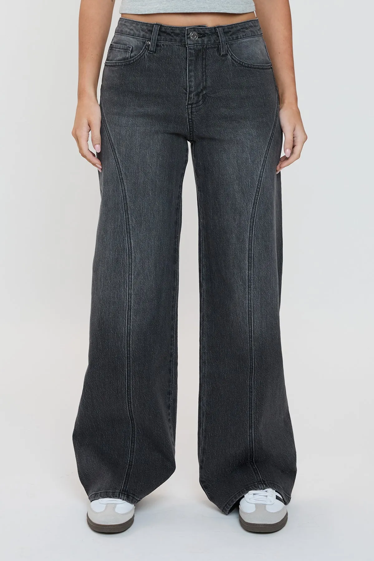 Women's Luxe Bella Seam Detail Wide Leg Jeans sold by YMI product image thumbnail 2
