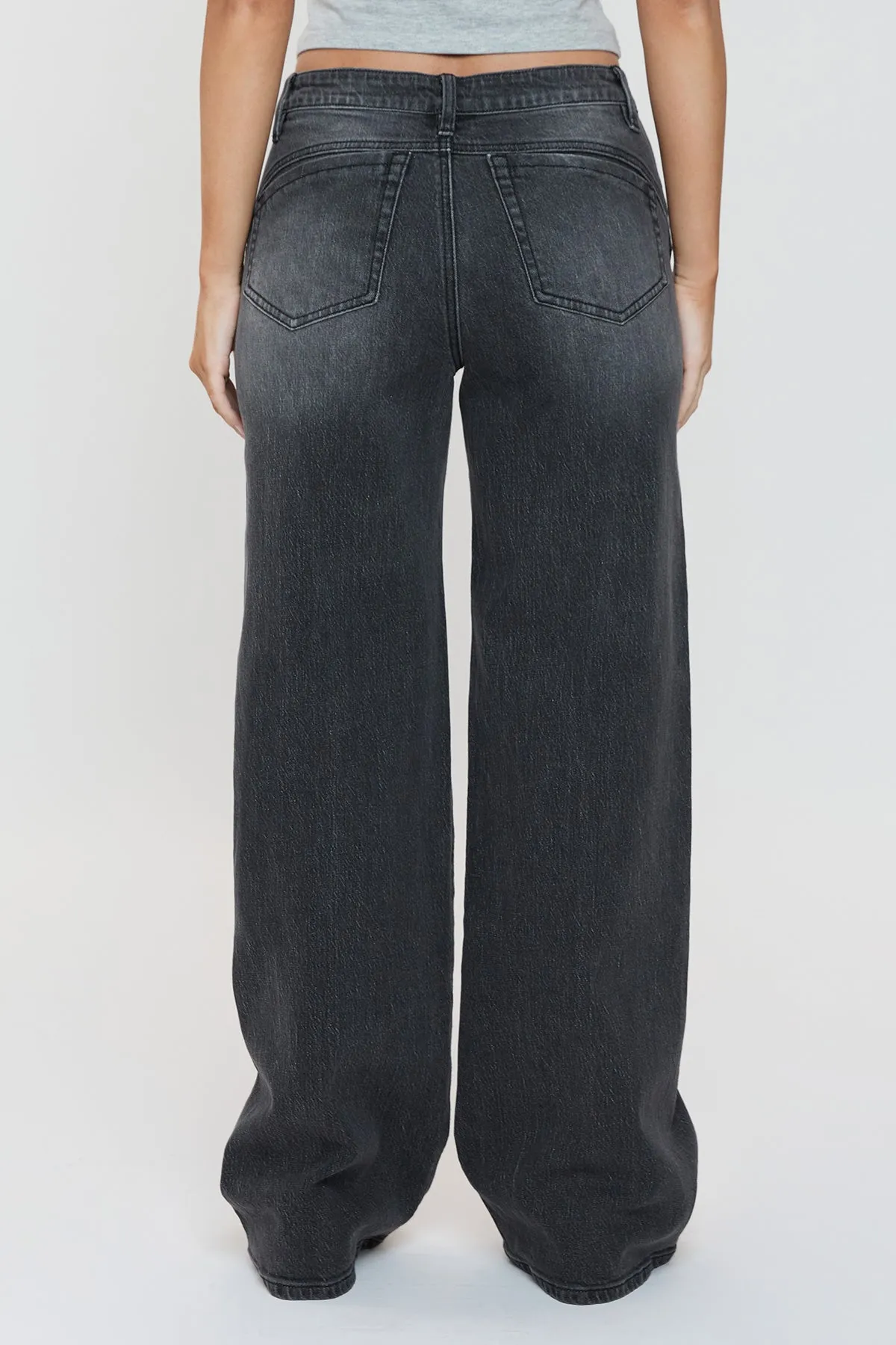 Women's Luxe Bella Seam Detail Wide Leg Jeans sold by YMI product image thumbnail 4