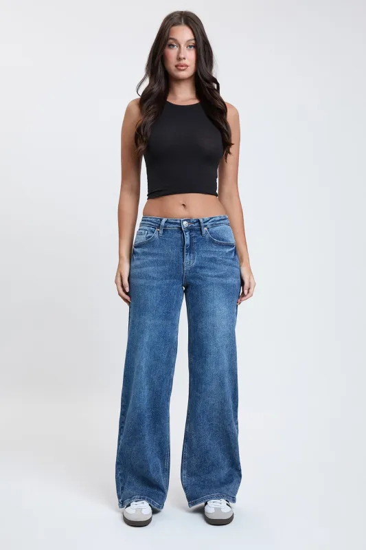 Women's Luxe Bella Wide Leg Jeans made by YMI