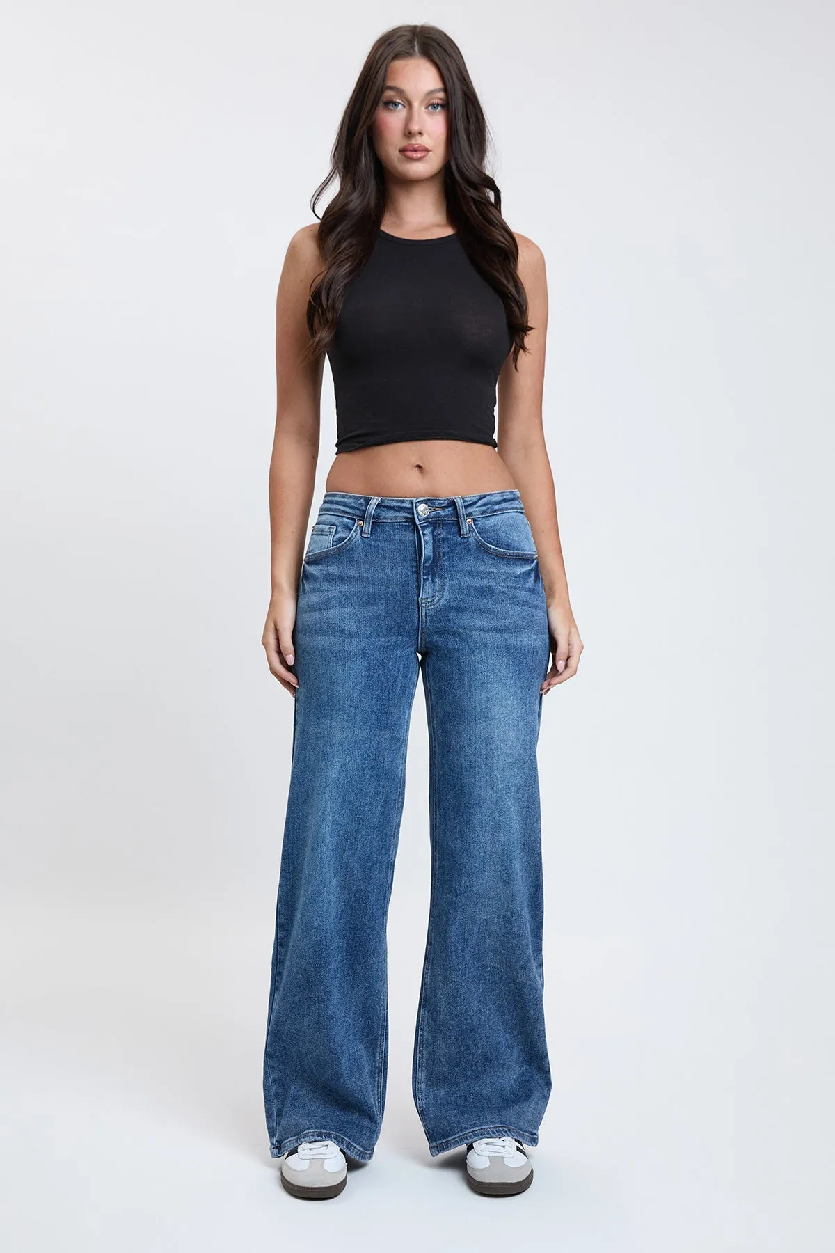 Women's Luxe Bella Wide Leg Jeans sold by YMI