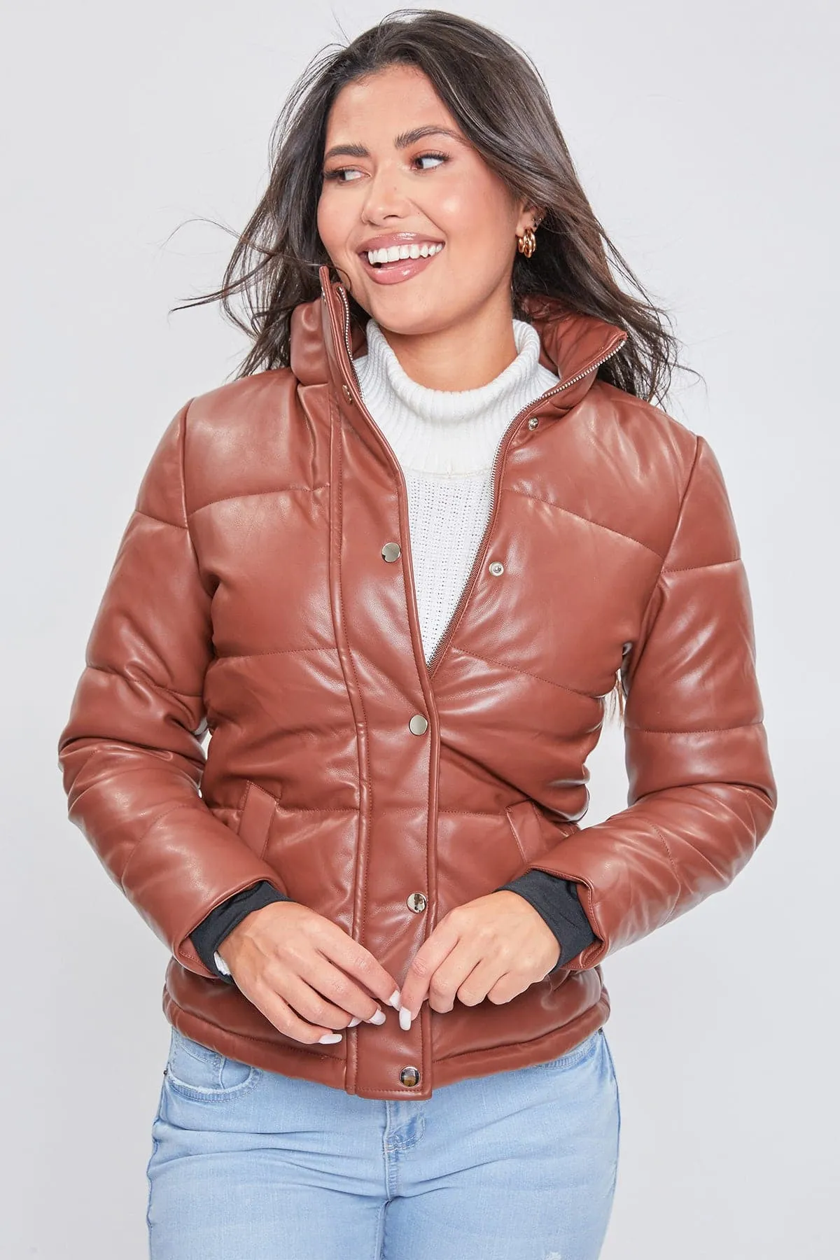 Pleather Puffy Jacket sold by YMI