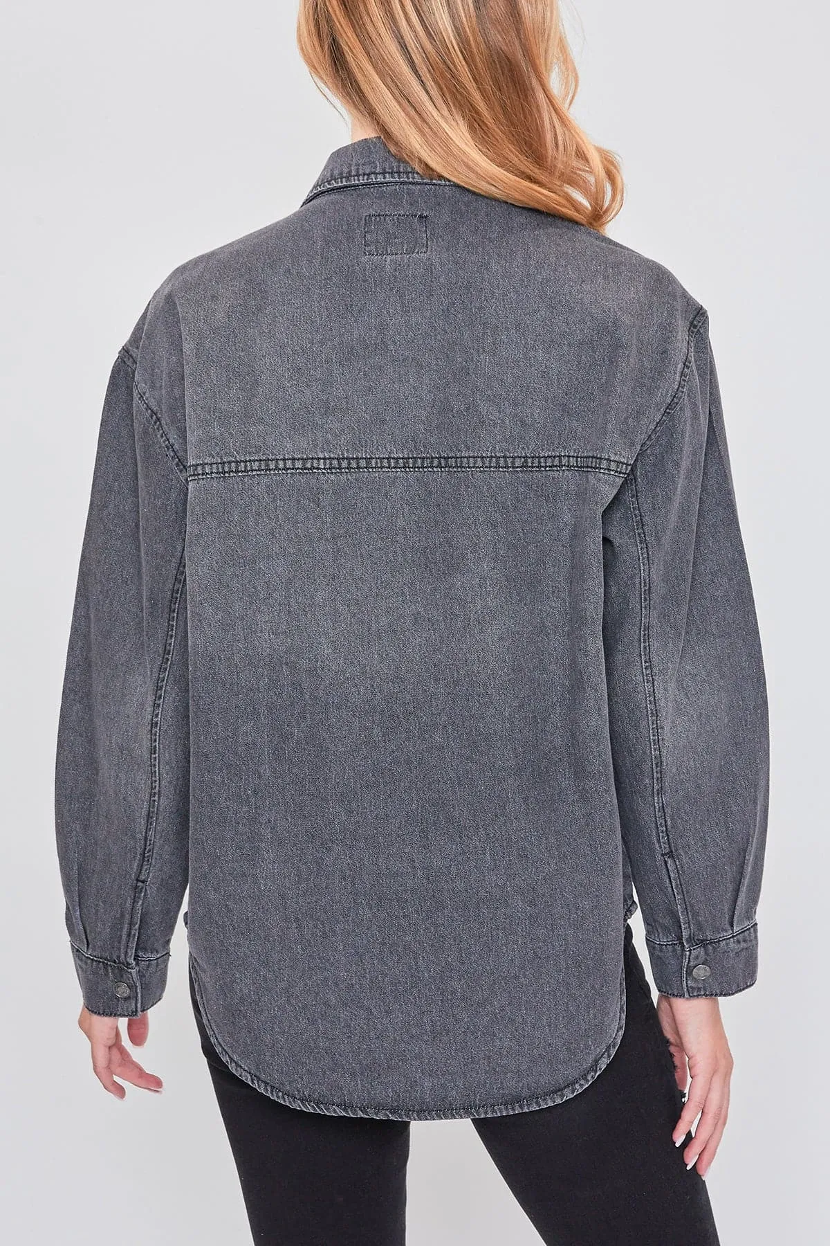 Women's Long Sleeve Denim Oversized Shacket sold by YMI product image thumbnail 3