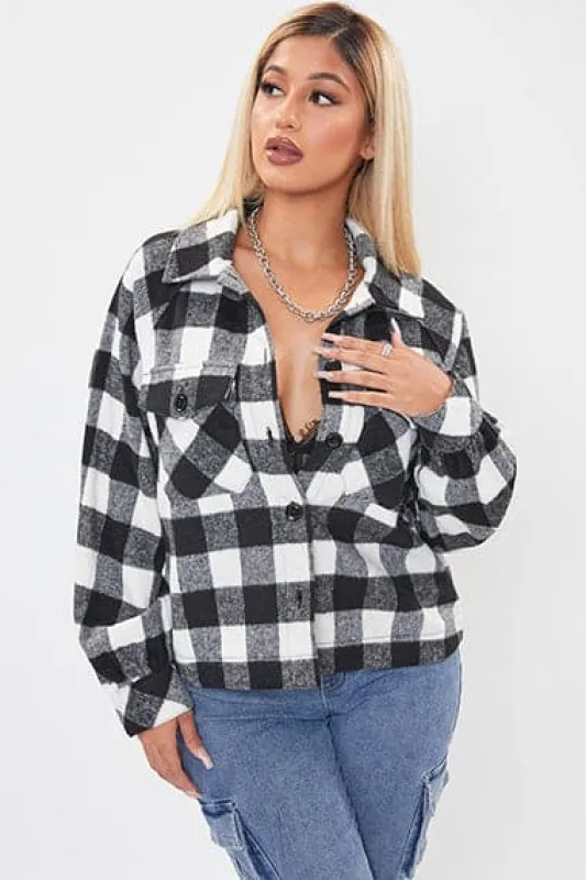 Women's Cropped Boxy Fit Shacket sold by YMI