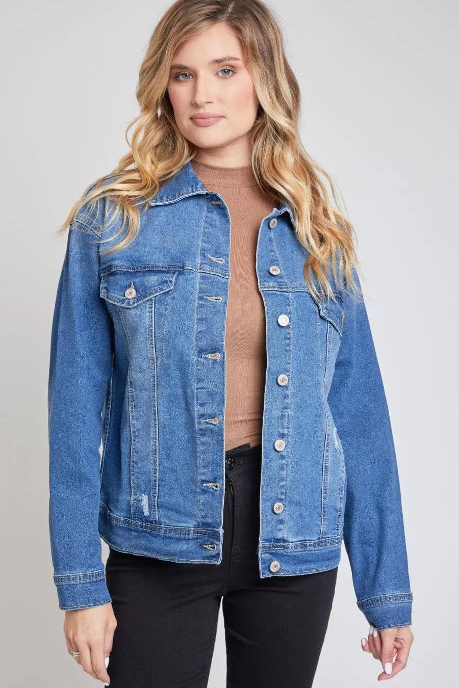 Women's Drop Shoulder Boyfriend Denim Jacket sold by YMI