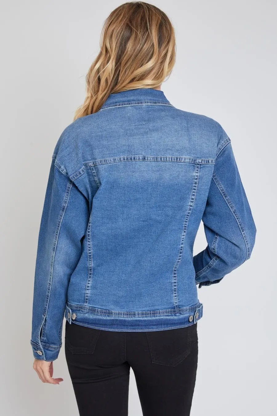 Women's Drop Shoulder Boyfriend Denim Jacket sold by YMI product image thumbnail 2