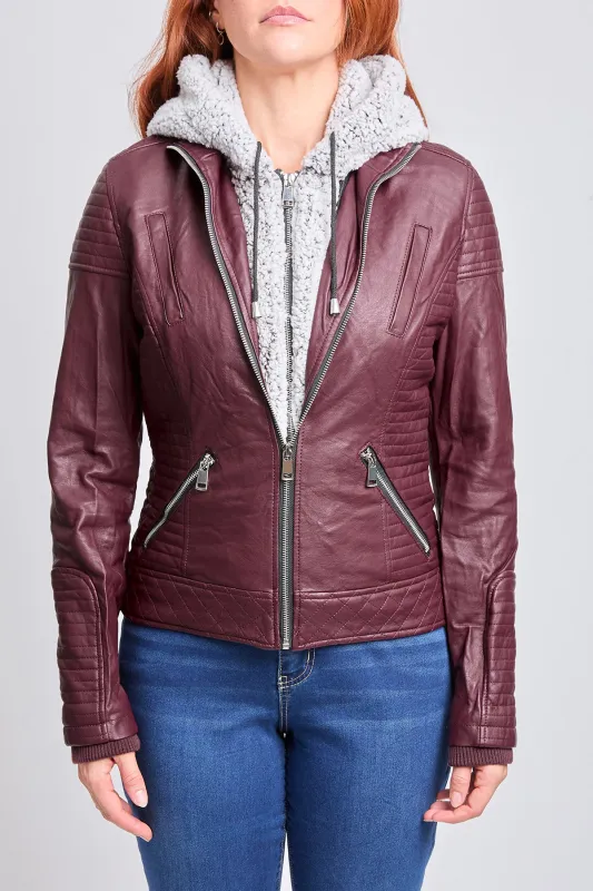 Women's Mabel Faux Leather Double Layer Jacket sold by YMI