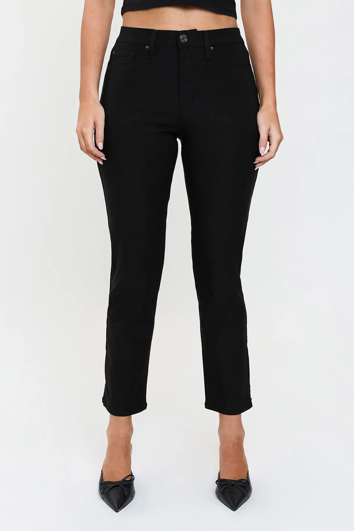 Women's High Rise Hyperstretch Cropped Straight Pants sold by YMI product image thumbnail 2
