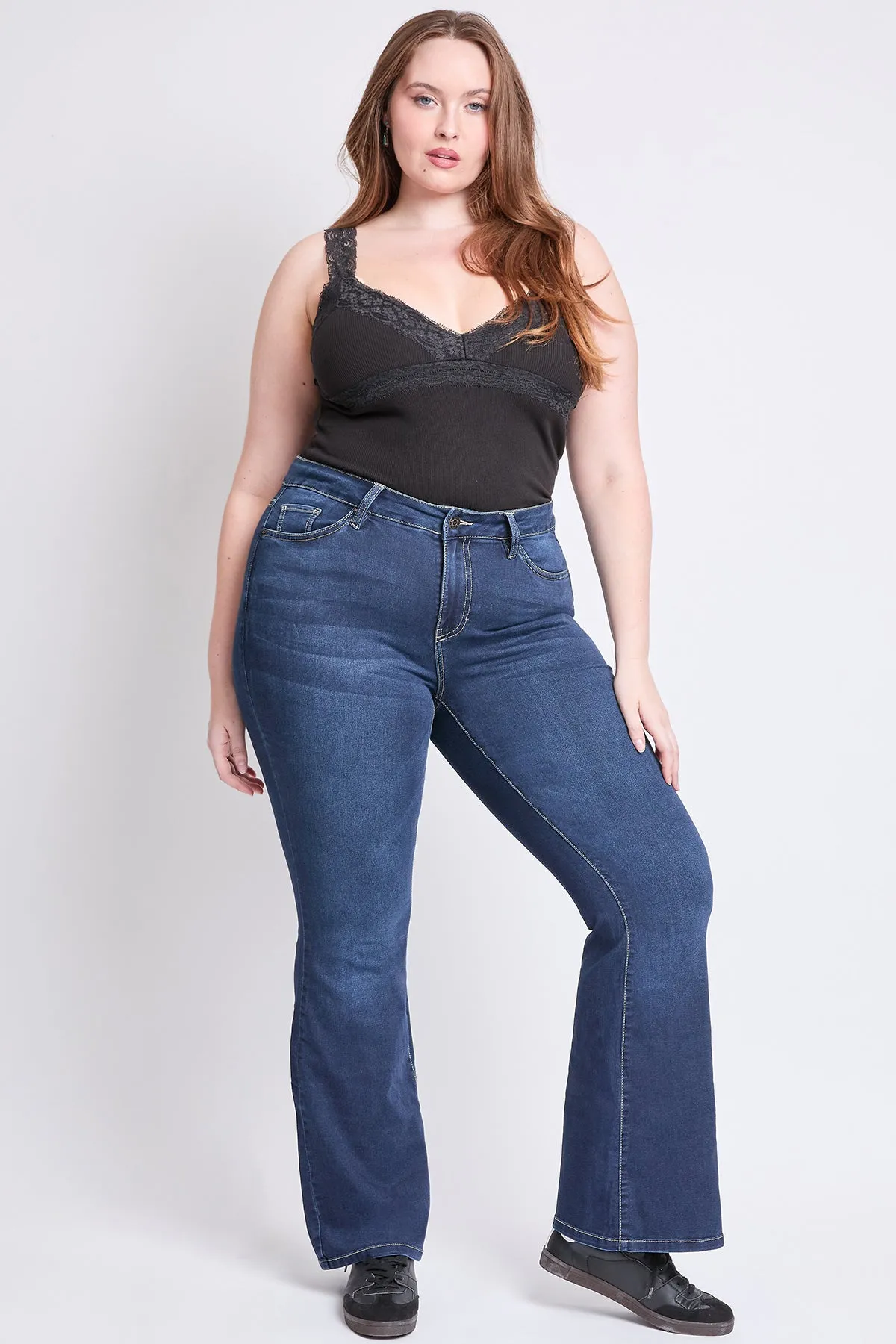 Plus High Rise HyperDenim Flare Jeans sold by YMI product image thumbnail 5