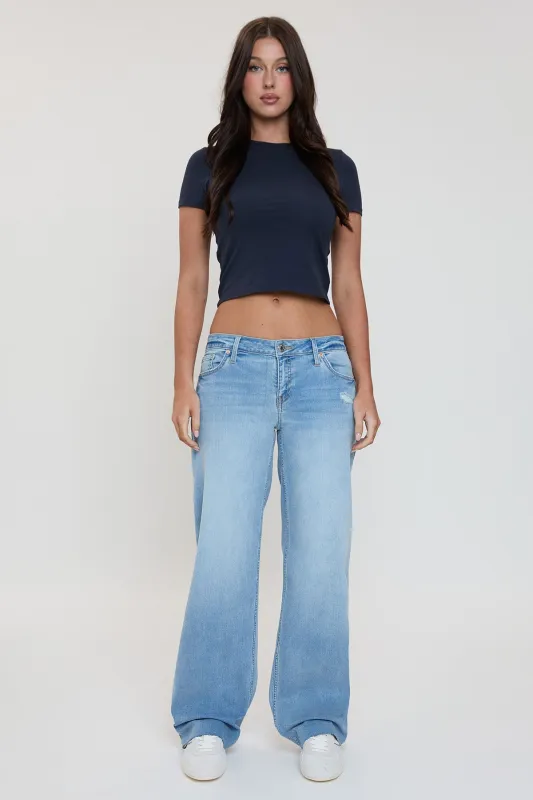 Women's Britney Low Rise Wide Leg Jeans sold by YMI
