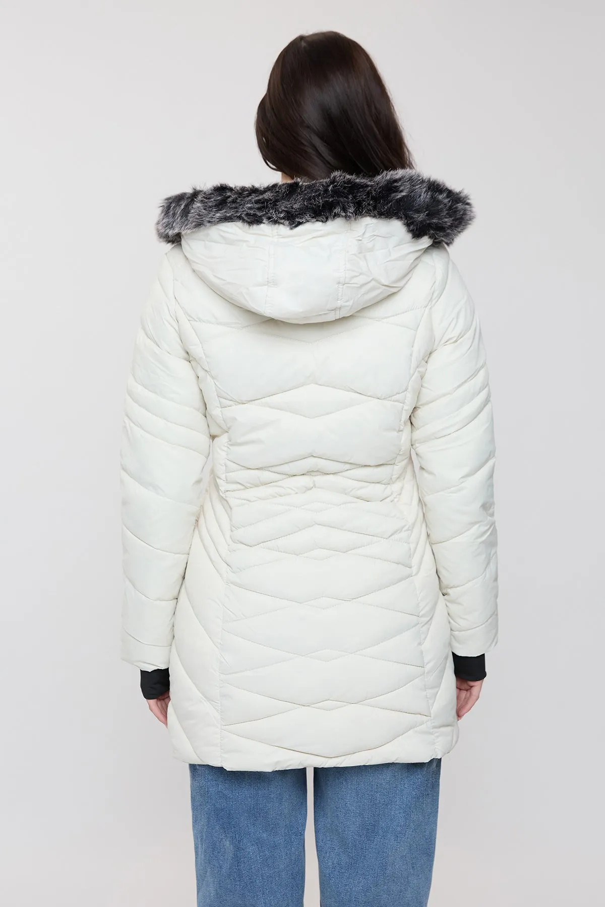 Women's Long Quilted Puffer Jacket sold by YMI product image thumbnail 5
