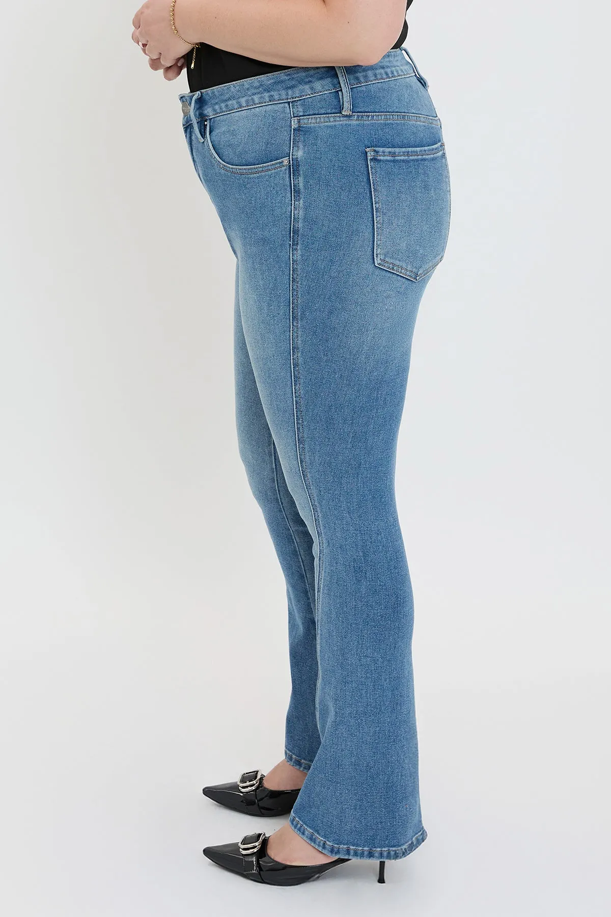 Women's Plus Curve Seam Flare Jeans sold by YMI product image thumbnail 3