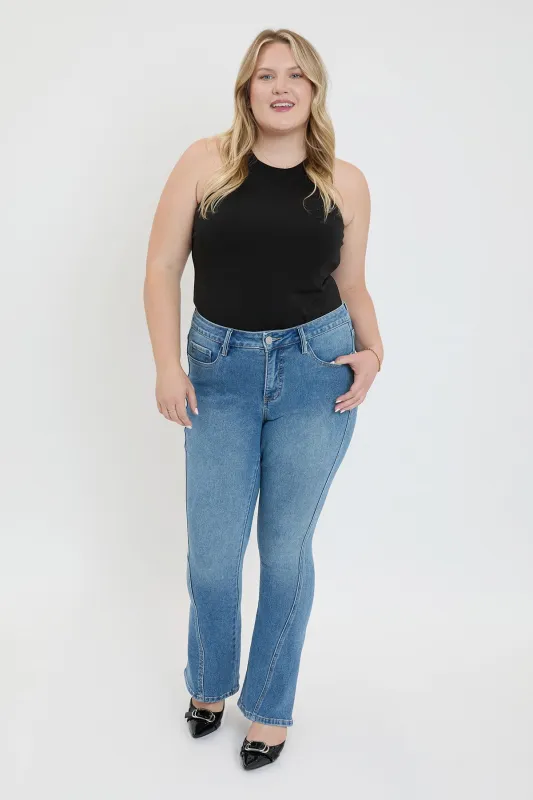 Women's Plus Curve Seam Flare Jeans sold by YMI