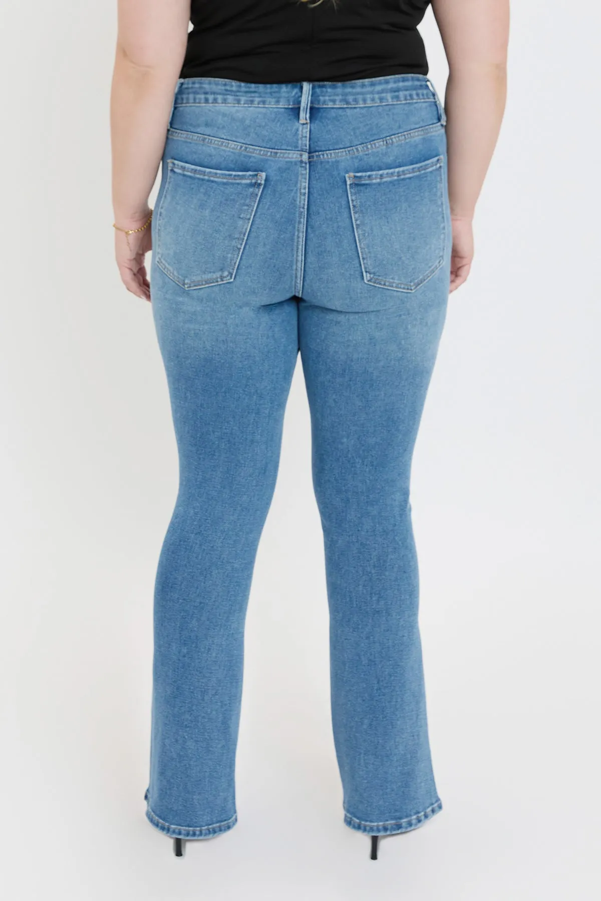 Women's Plus Curve Seam Flare Jeans sold by YMI product image thumbnail 4