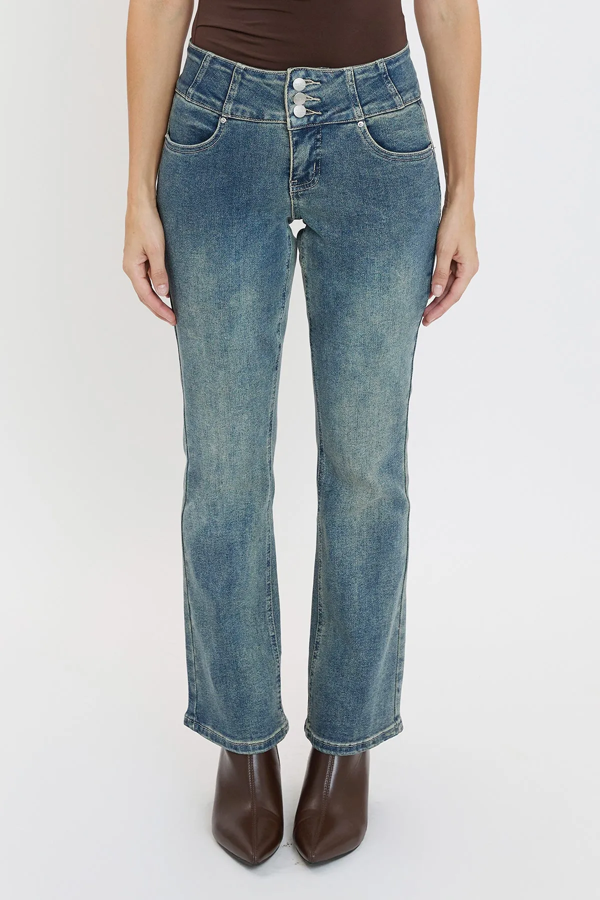 Women's 3-Button Bootcut Jeans sold by YMI product image thumbnail 2