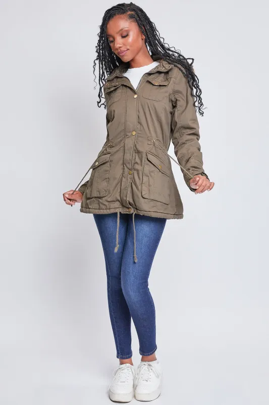 Women's Utility Jacket with Removable Hood sold by YMI