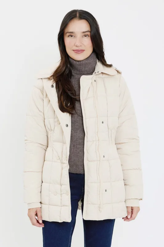 Detailed Snap Puffer Jacket sold by YMI