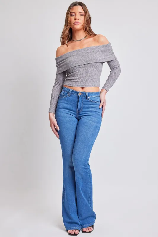 Women's Essential Hyperdenim Flare Jeans sold by YMI