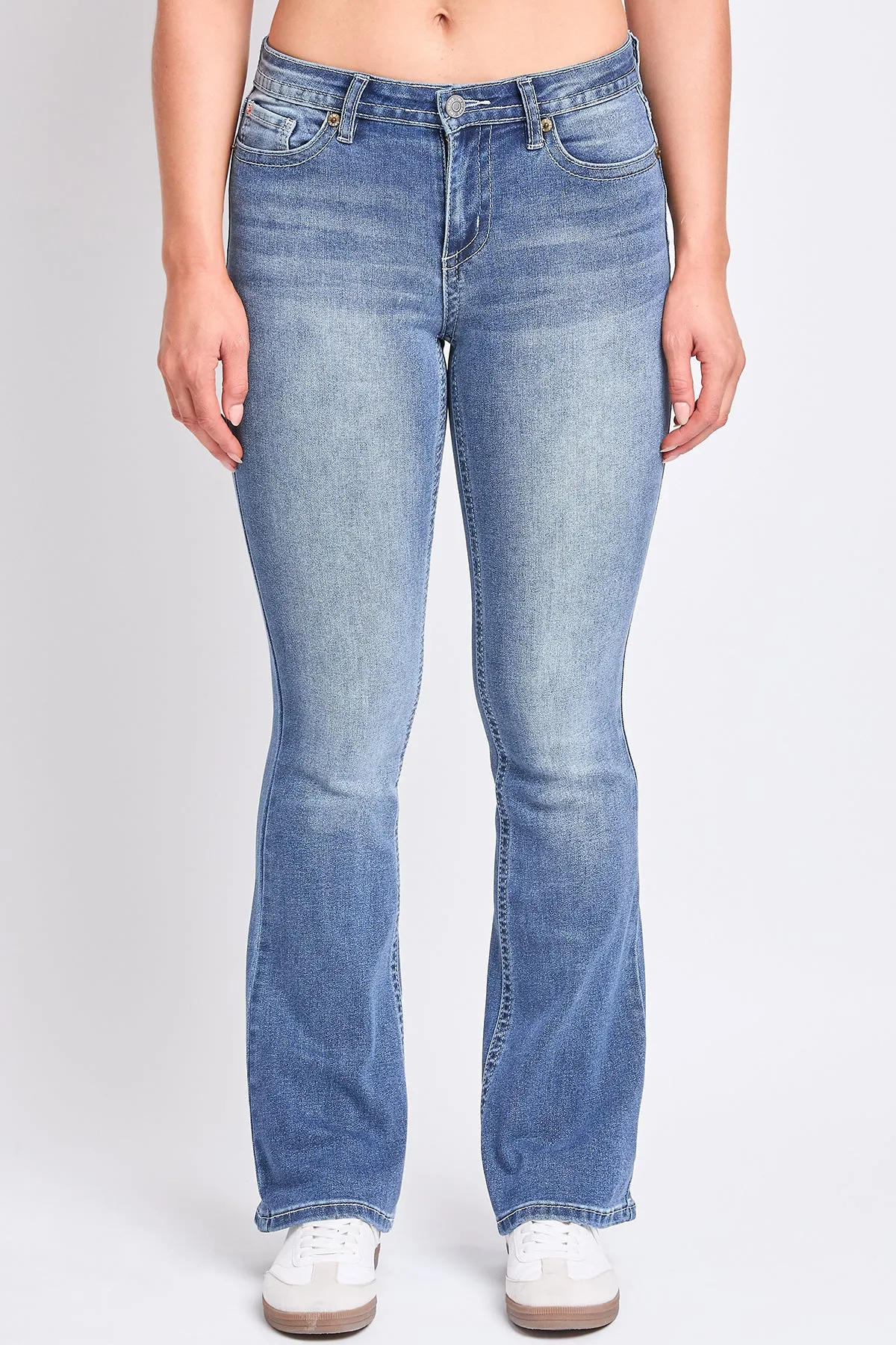 Women's Mid Rise Clean Hem Premium Stitch Bootcut Jeans sold by YMI product image thumbnail 2
