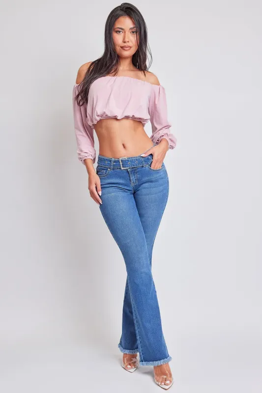 Women's Belted Flare Jeans sold by YMI