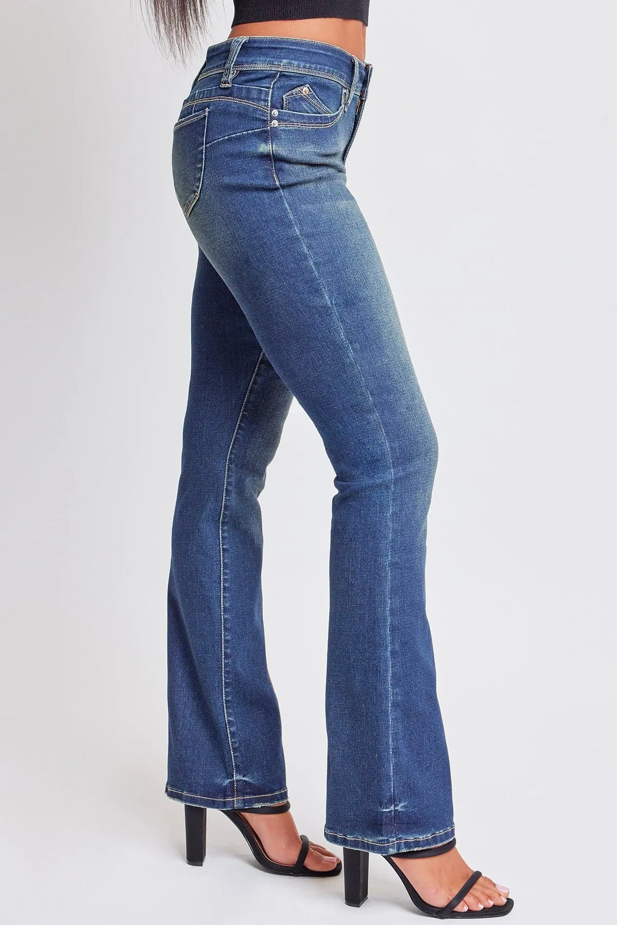 Women’s Sustainable WannaBettaButt Bootcut Mid Rise Jeans sold by YMI product image thumbnail 4