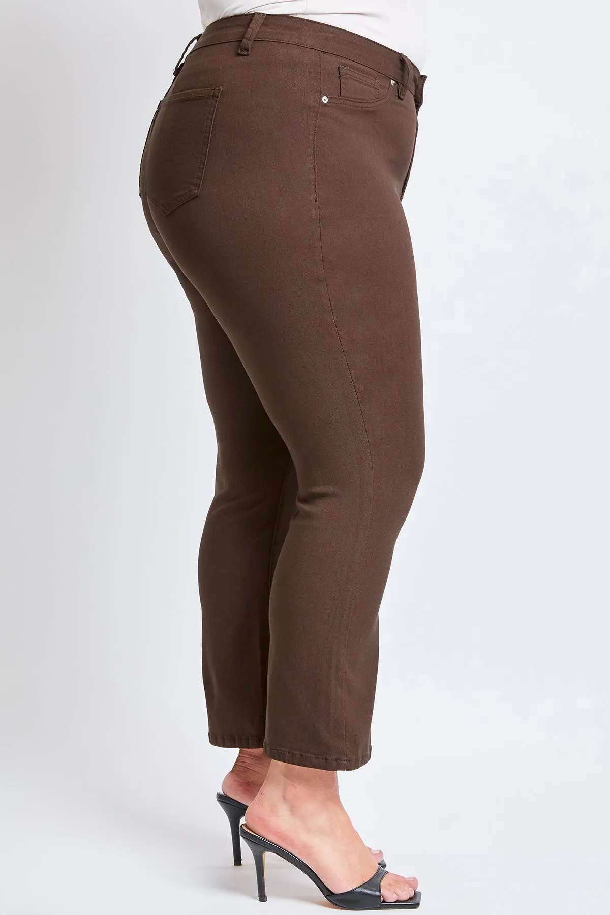 Women's Plus Hyperstretch Cropped Kick Flare Pants, Cocoa sold by YMI product image thumbnail 3