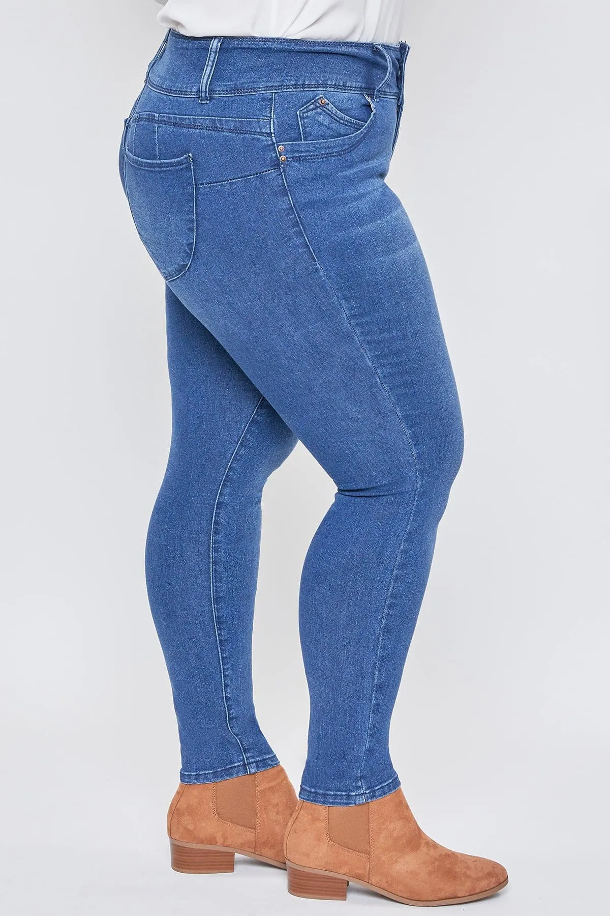 Women's Plus Size WannaBettaButt Sustainable Skinny Jeans sold by YMI product image thumbnail 5