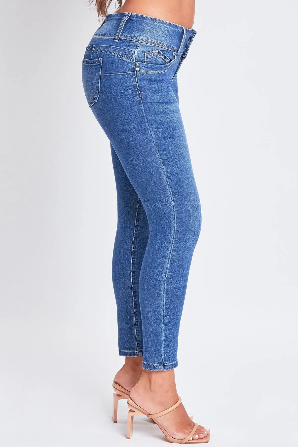 Women's 3 Button Sustainable WannaBettaButt Skinny Jeans sold by YMI product image thumbnail 4