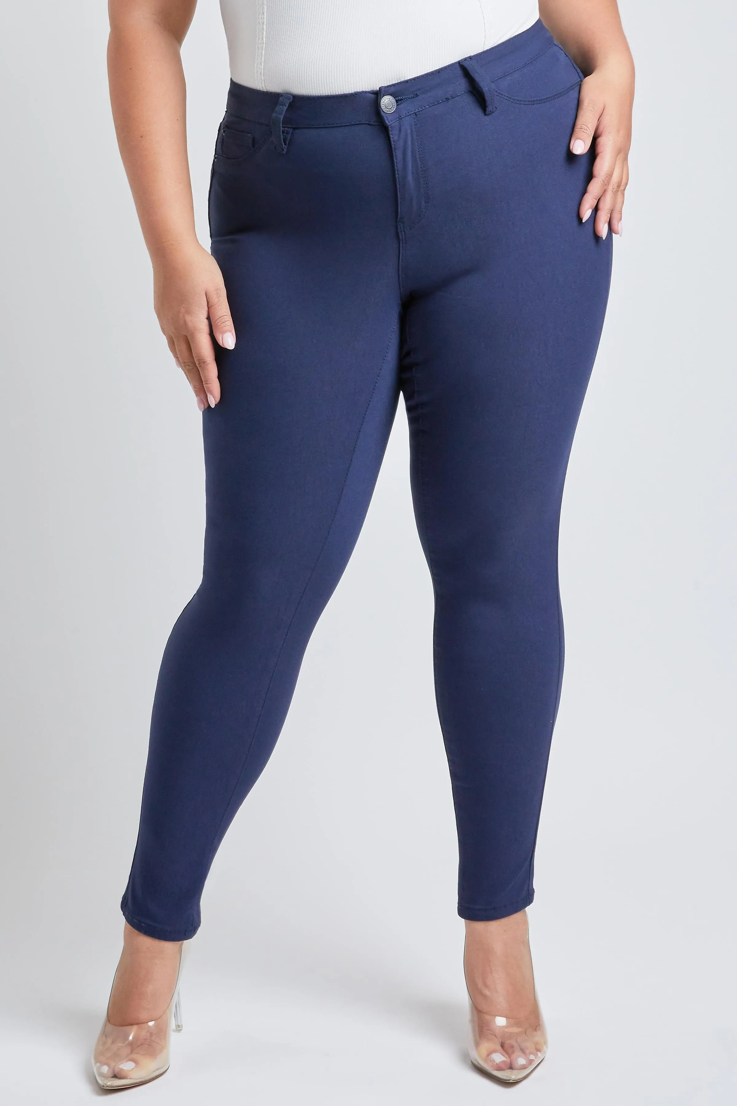 Women's Plus Hyperstretch Skinny Mid Rise Pants sold by YMI product image thumbnail 2